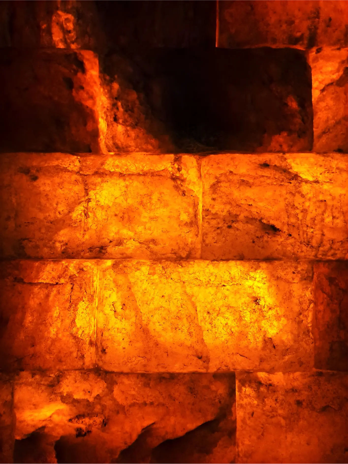 Backlit salt brick detail