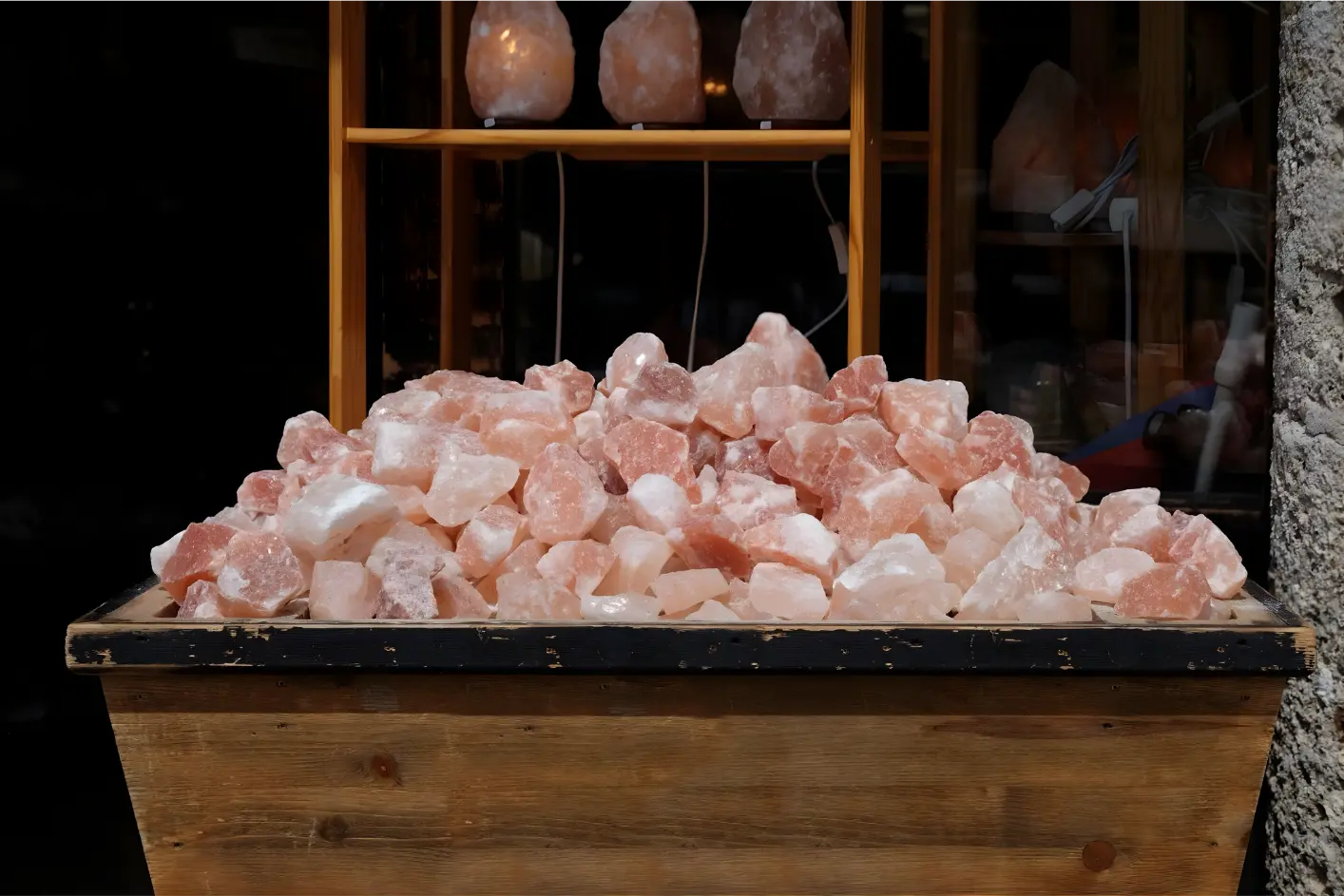 Hand-selected stones and lamps